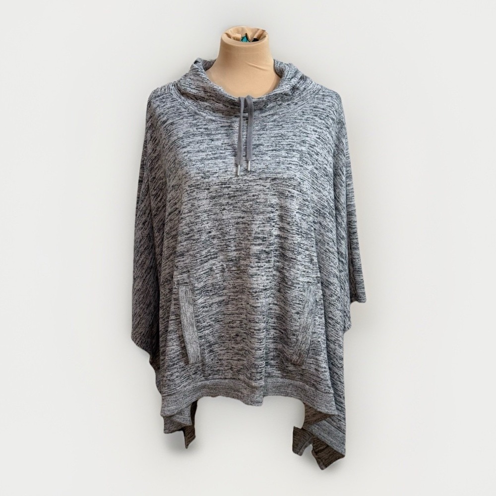 Athleta Blissful Hooded Poncho Womens Sz M (estimated) Heathered Gray Activewear